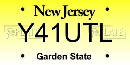 Y41UTL New Jersey License Plate