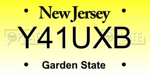 Y41UXB New Jersey License Plate