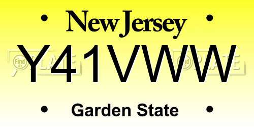 Y41VWW New Jersey License Plate