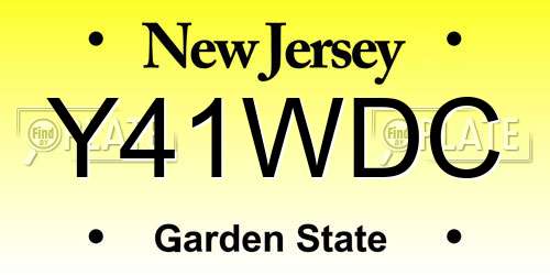 Y41WDC New Jersey License Plate