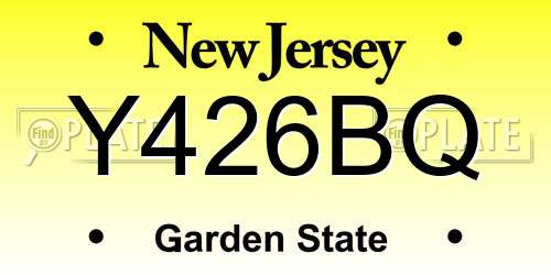 Y426BQ New Jersey License Plate