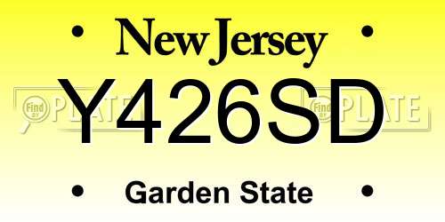 Y426SD New Jersey License Plate