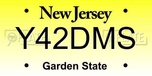 Y42DMS New Jersey License Plate