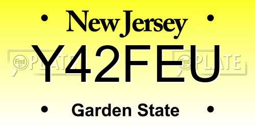 Y42FEU New Jersey License Plate