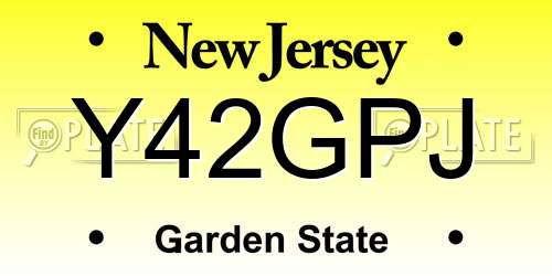 Y42GPJ New Jersey License Plate