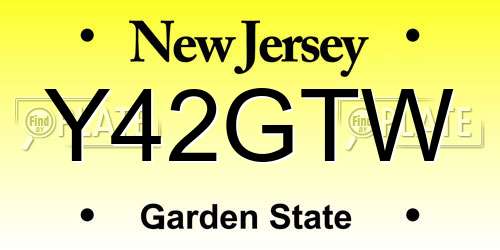 Y42GTW New Jersey License Plate