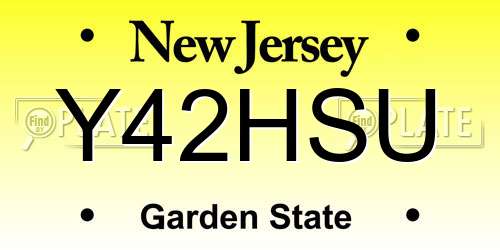 Y42HSU New Jersey License Plate