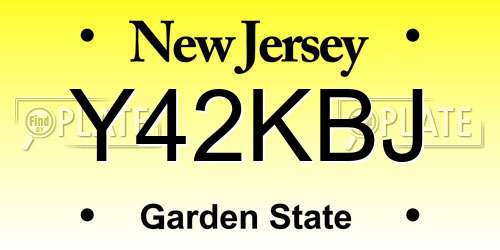 Y42KBJ New Jersey License Plate