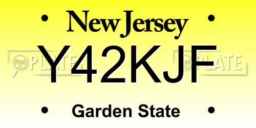 Y42KJF New Jersey License Plate