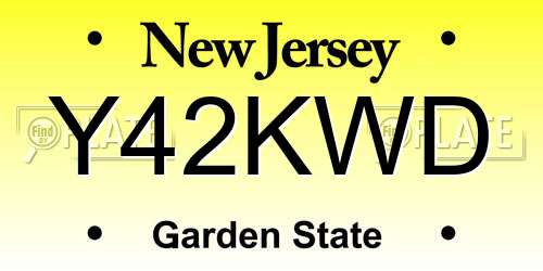 Y42KWD New Jersey License Plate