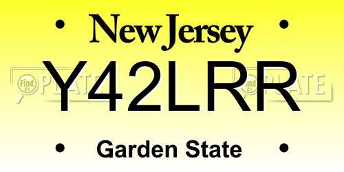 Y42LRR New Jersey License Plate