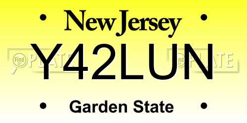 Y42LUN New Jersey License Plate