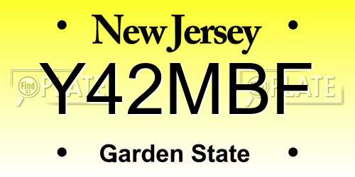 Y42MBF New Jersey License Plate