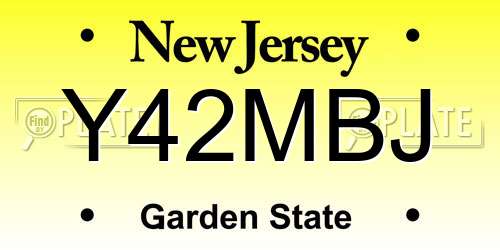 Y42MBJ New Jersey License Plate