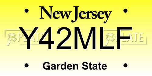 Y42MLF New Jersey License Plate
