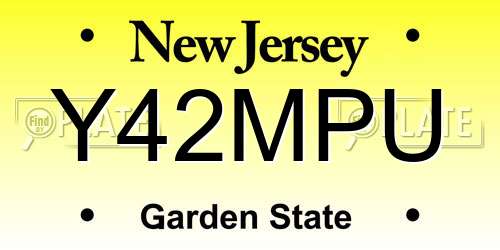 Y42MPU New Jersey License Plate