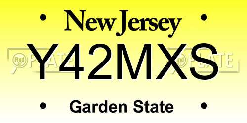 Y42MXS New Jersey License Plate