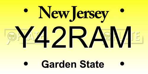 Y42RAM New Jersey License Plate