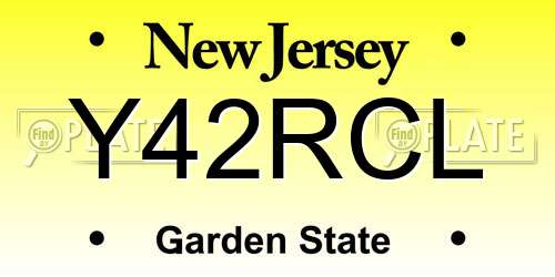 Y42RCL New Jersey License Plate