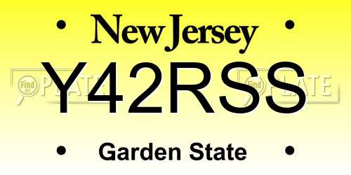 Y42RSS New Jersey License Plate