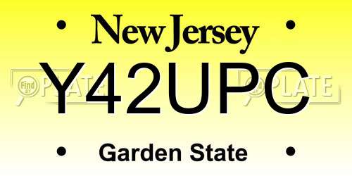 Y42UPC New Jersey License Plate