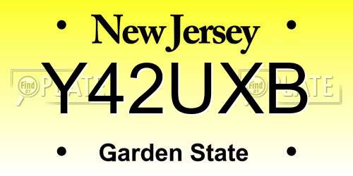 Y42UXB New Jersey License Plate
