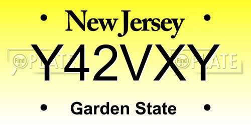 Y42VXY New Jersey License Plate