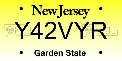 Y42VYR New Jersey License Plate