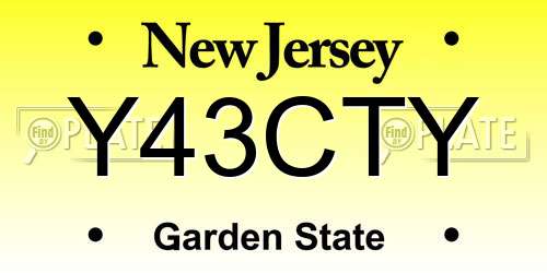 Y43CTY New Jersey License Plate