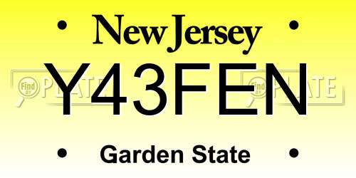Y43FEN New Jersey License Plate