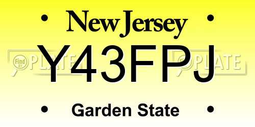 Y43FPJ New Jersey License Plate