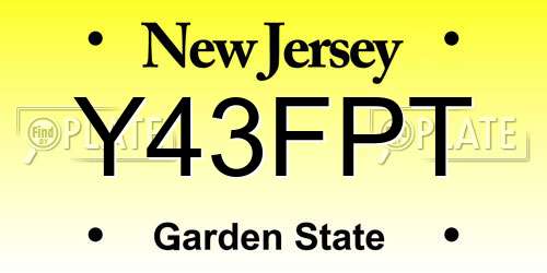 Y43FPT New Jersey License Plate