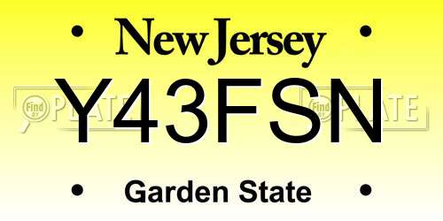 Y43FSN New Jersey License Plate