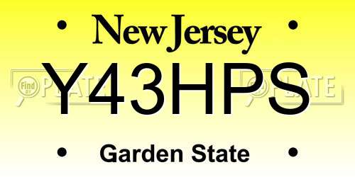 Y43HPS New Jersey License Plate