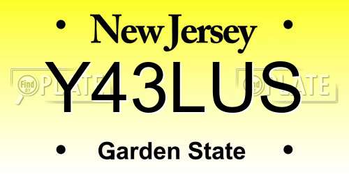 Y43LUS New Jersey License Plate
