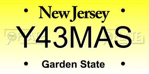 Y43MAS New Jersey License Plate