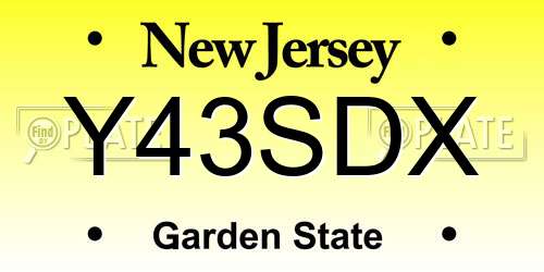 Y43SDX New Jersey License Plate