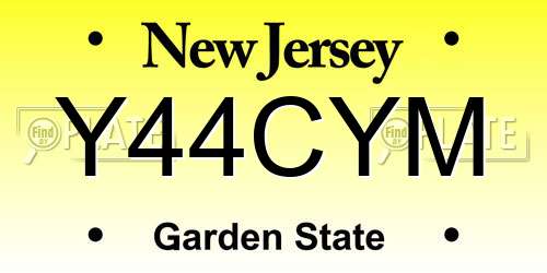 Y44CYM New Jersey License Plate