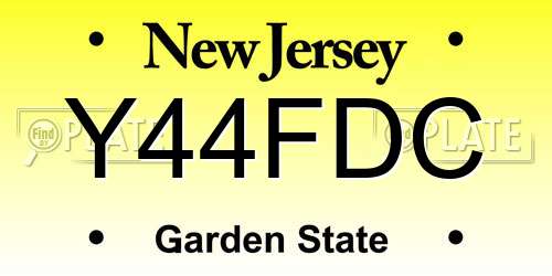 Y44FDC New Jersey License Plate