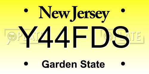 Y44FDS New Jersey License Plate
