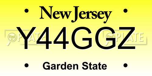 Y44GGZ New Jersey License Plate