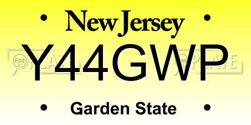Y44GWP New Jersey License Plate