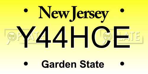 Y44HCE New Jersey License Plate