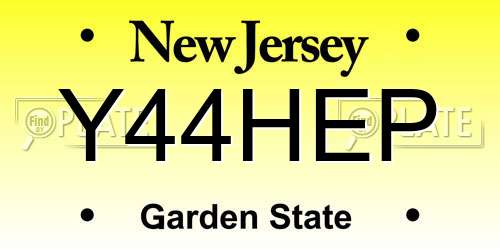 Y44HEP New Jersey License Plate