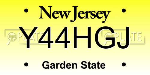 Y44HGJ New Jersey License Plate