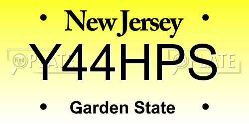 Y44HPS New Jersey License Plate