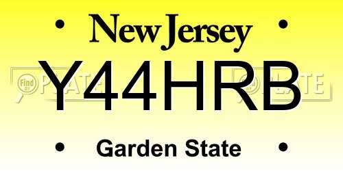 Y44HRB New Jersey License Plate