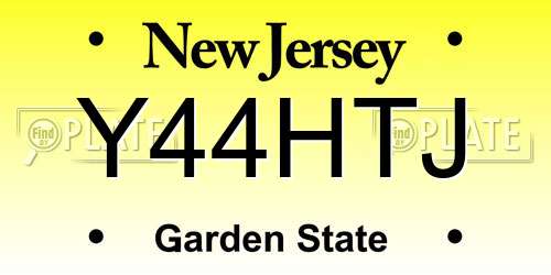 Y44HTJ New Jersey License Plate