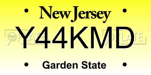 Y44KMD New Jersey License Plate