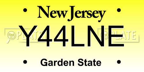 Y44LNE New Jersey License Plate